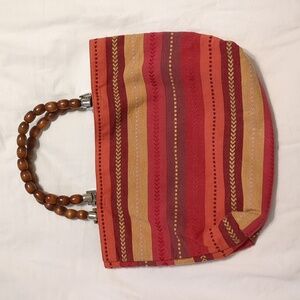 Striped bead handle day purse